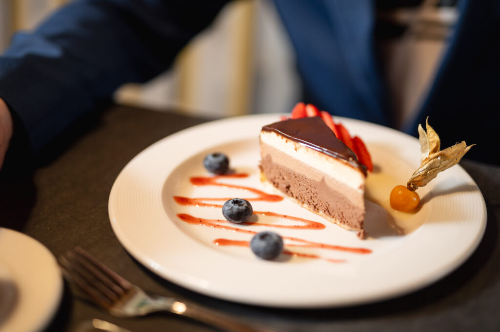 Photo de dessert au chocolat pour campagne marketing culinaire par Leïka Marketing